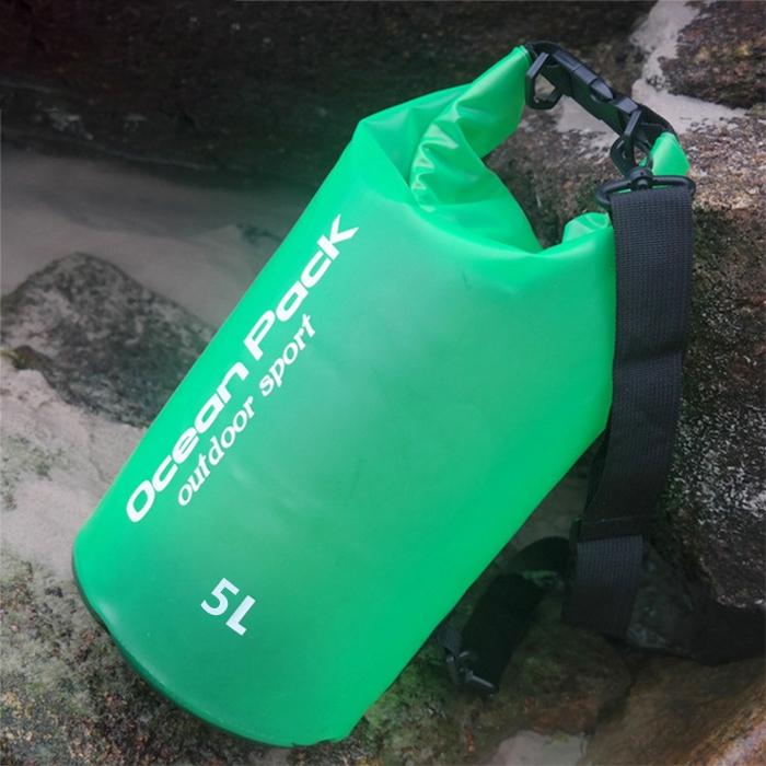 Waterproof Single Shoulder Dry Bag Outdoor Pvc Barrel Dry Sack Capacity Under 50L - Green 10