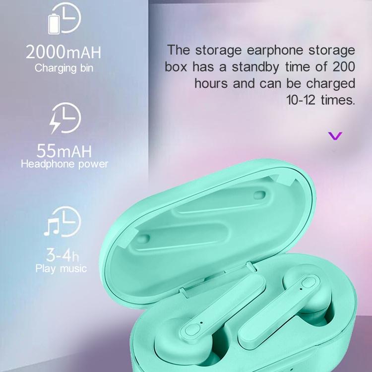 Waterproof Bluetooth Earphones with Magnetic Charging Box - 5.0 - Green 7