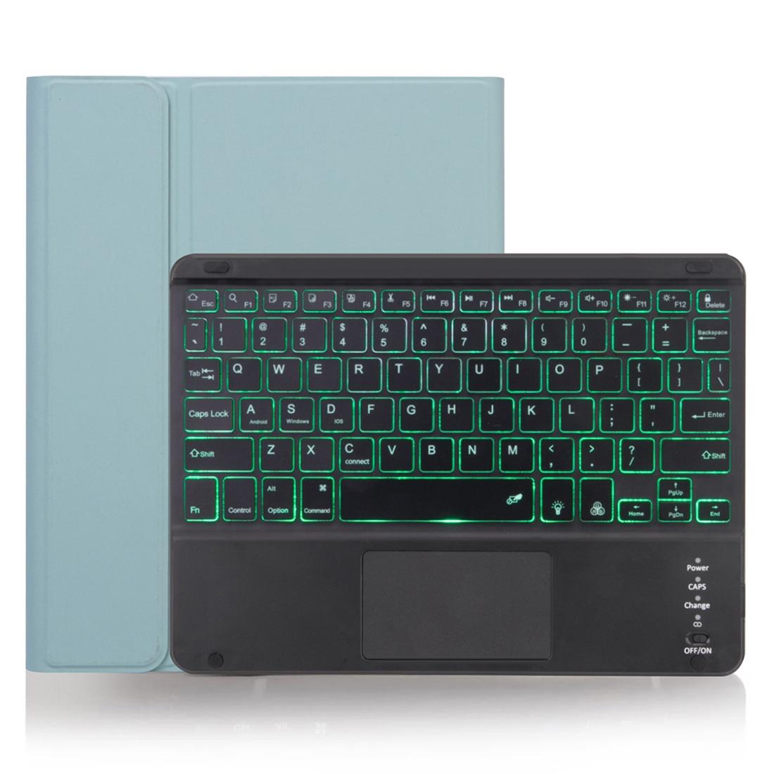 Detachable Bluetooth Keyboard Tablet Case For Ipad Pro 11 With Touchpad Pen Slot & Backlight - Plain Texture - Green 10