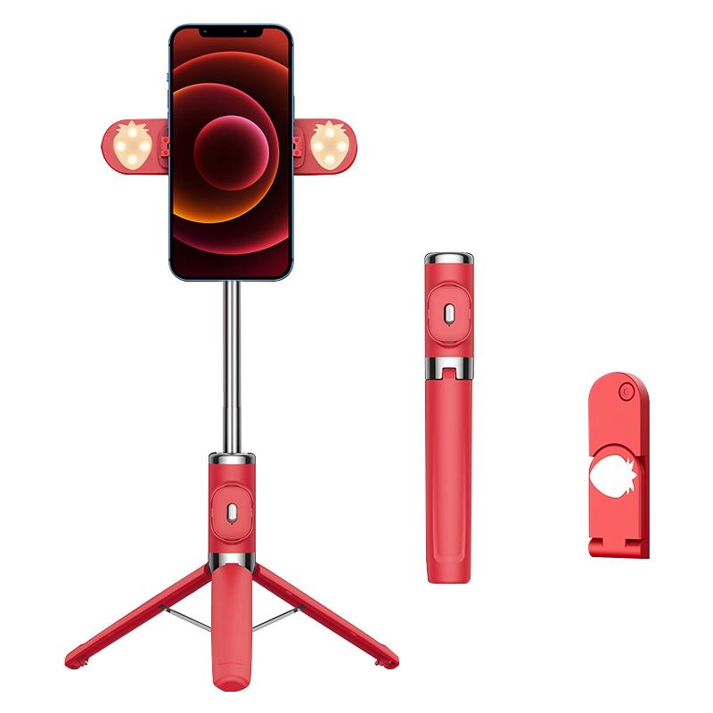 Bluetooth Remote Selfie Stick with Dual Fill Light and Tripod - Green 8