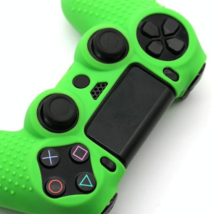Silicone Protective Case for Sony Ps4 - Non-slip - Black + Green 4