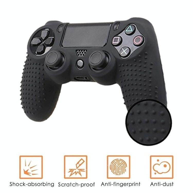Silicone Protective Case for Sony Ps4 - Non-slip - Black + Green 6