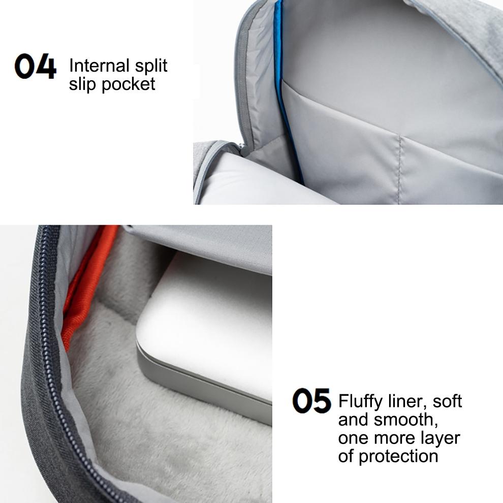 15 Inch Waterproof Laptop Handbag - Dark Gray Polyester 10