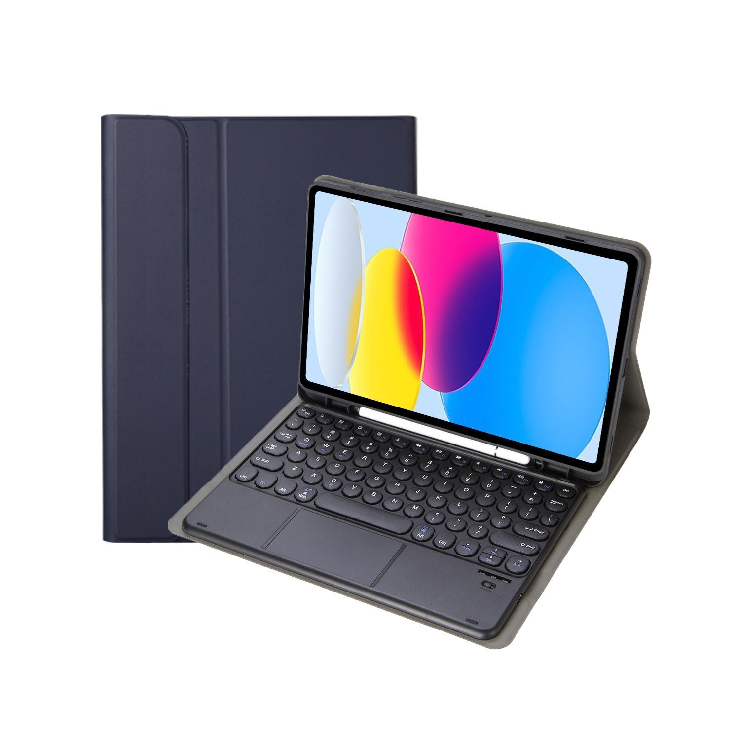 2022 Ipad 10.9 Lambskin Bluetooth Keyboard Case With Pen Slot - Dark Green 10