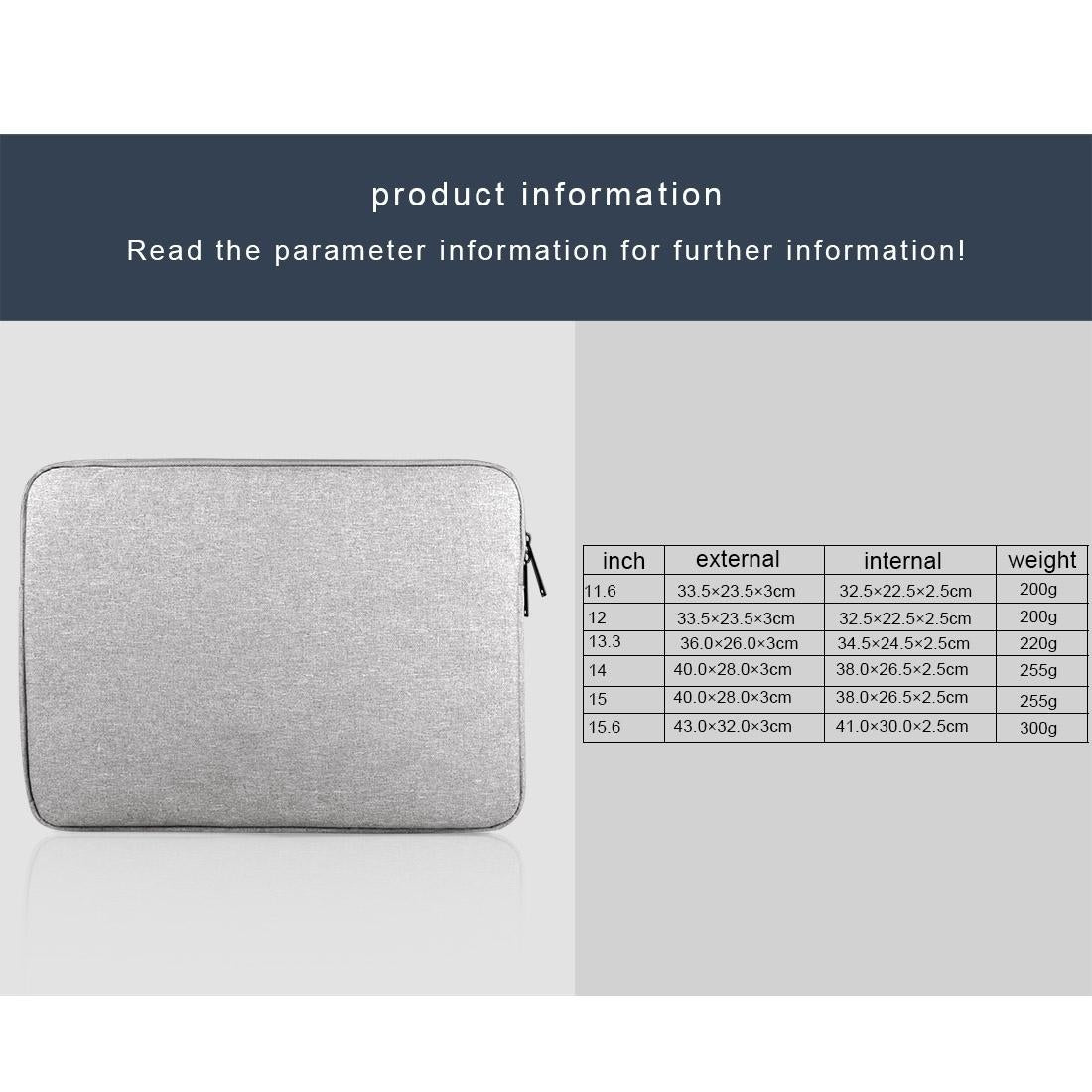 Universal Oxford Cloth Laptop Tablet Bag - 14-15.4 Inch - Business Inner Package - Dark Gray 10