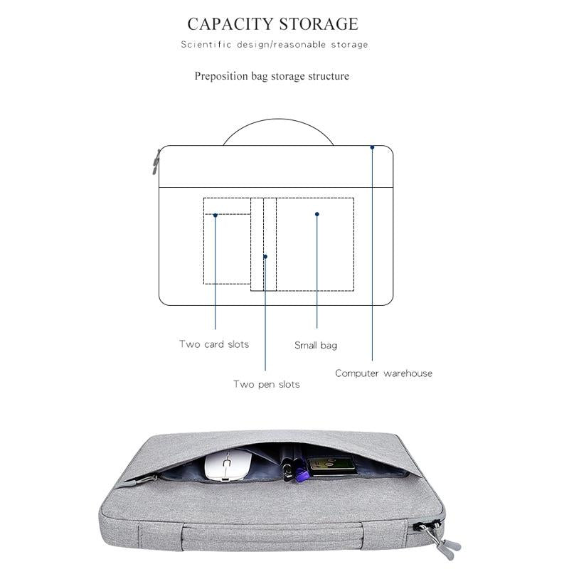 Waterproof Oxford Laptop Handbag With Trolley Strap - Dark Gray 9