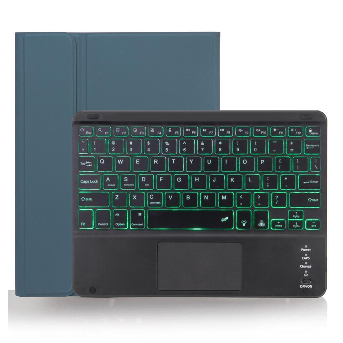 Detachable Bluetooth Keyboard Tablet Case For Ipad Pro 11 With Touchpad Pen Slot & Backlight - Plain Texture - Dark Green 8