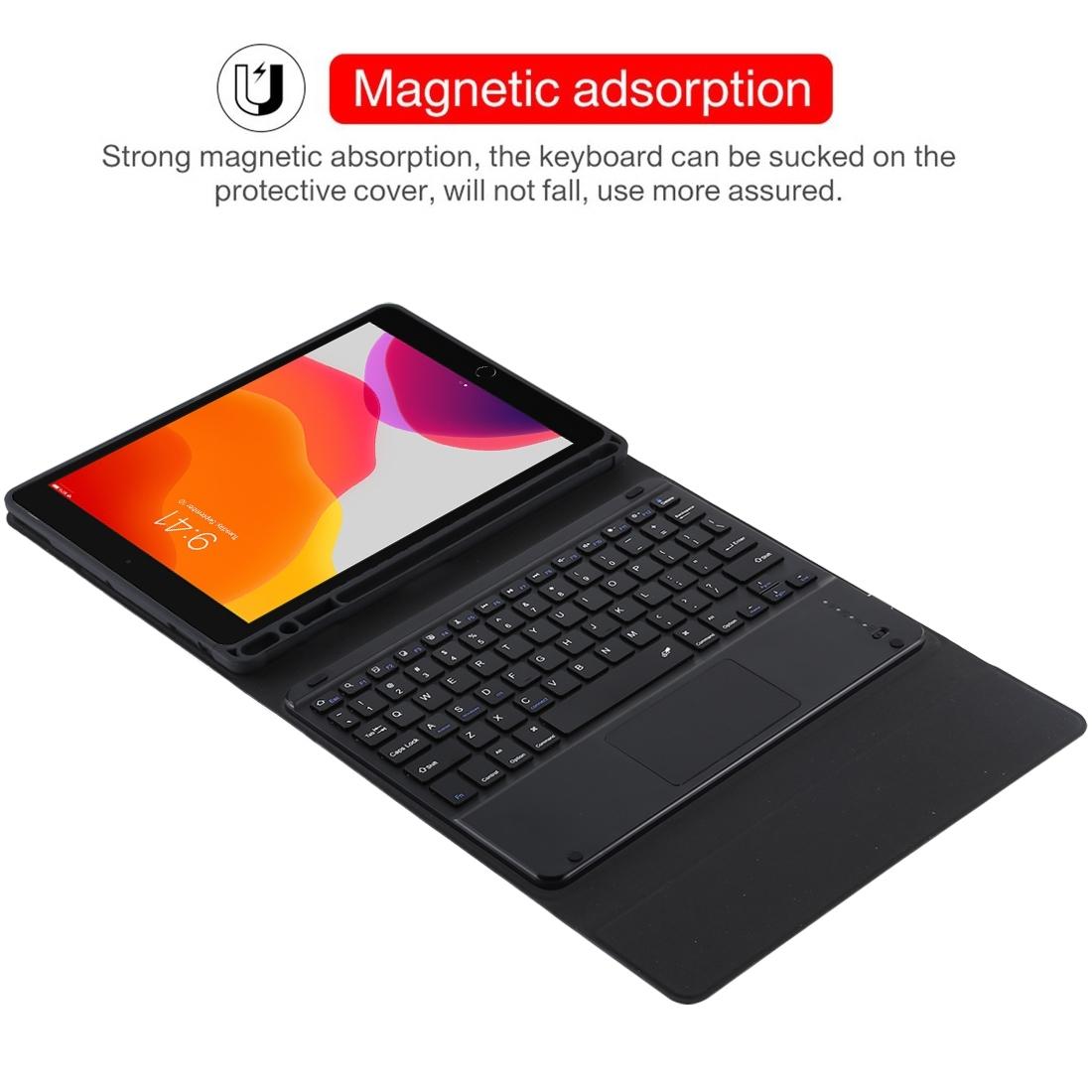 Bluetooth Keyboard & Tablet Case For Ipad Air 2020 - Detachable Touch Pad Pen Slot Microfiber Leather - Dark Green 7