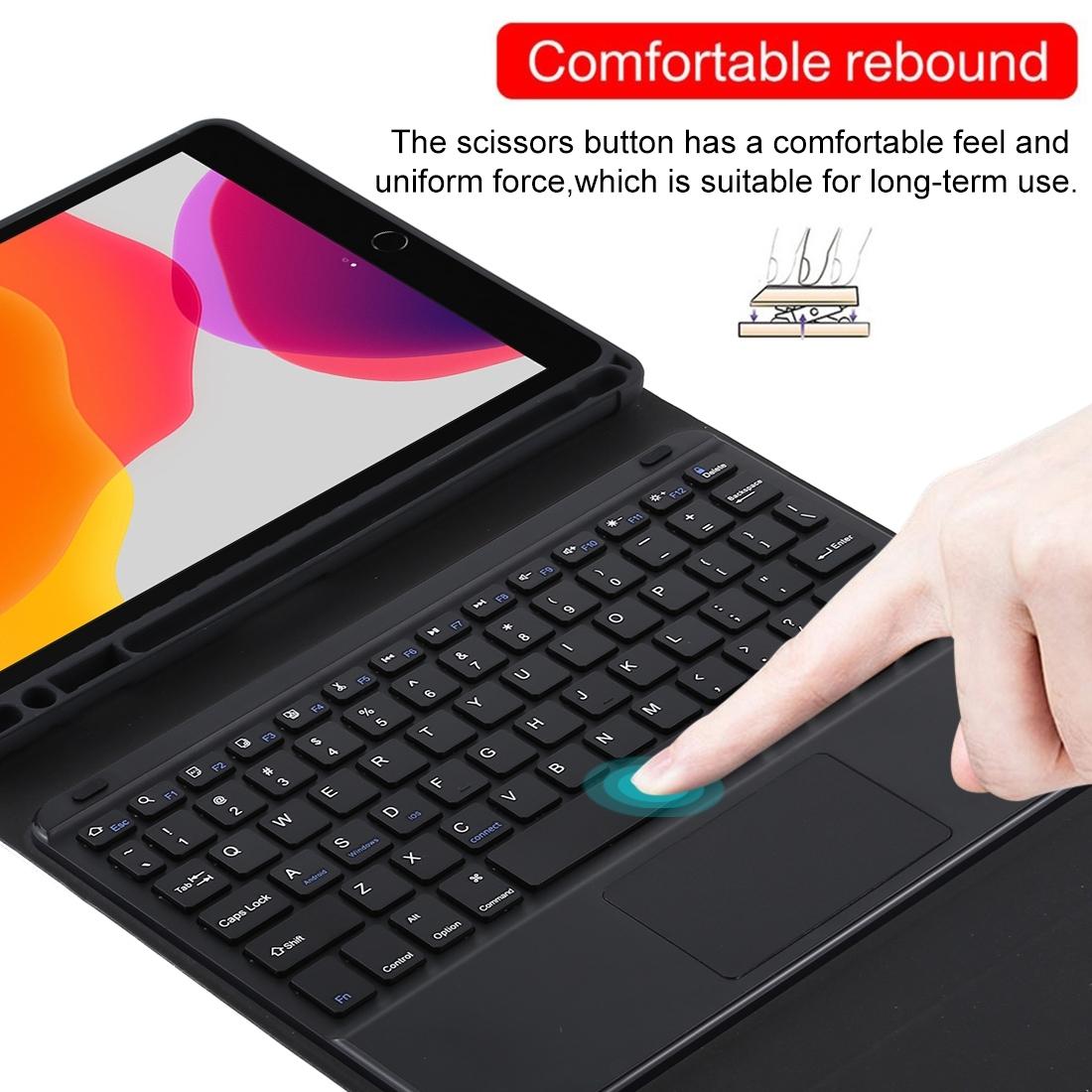 Bluetooth Keyboard & Tablet Case For Ipad Air 2020 - Detachable Touch Pad Pen Slot Microfiber Leather - Dark Green 9