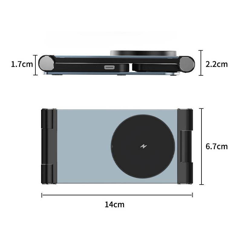 15W 3 In 1 Foldable Desktop Wireless Charger - Dark Gray 4