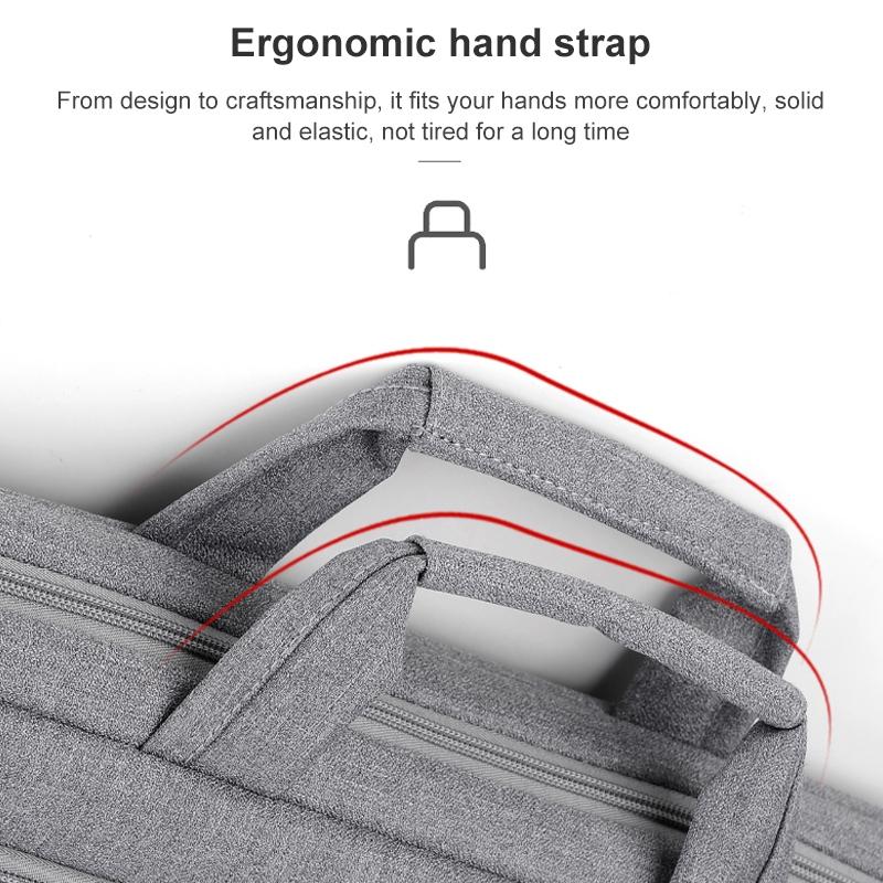 Portable 15 Inch Laptop Leather Handbag For Business Briefcase - Dark Grey 8