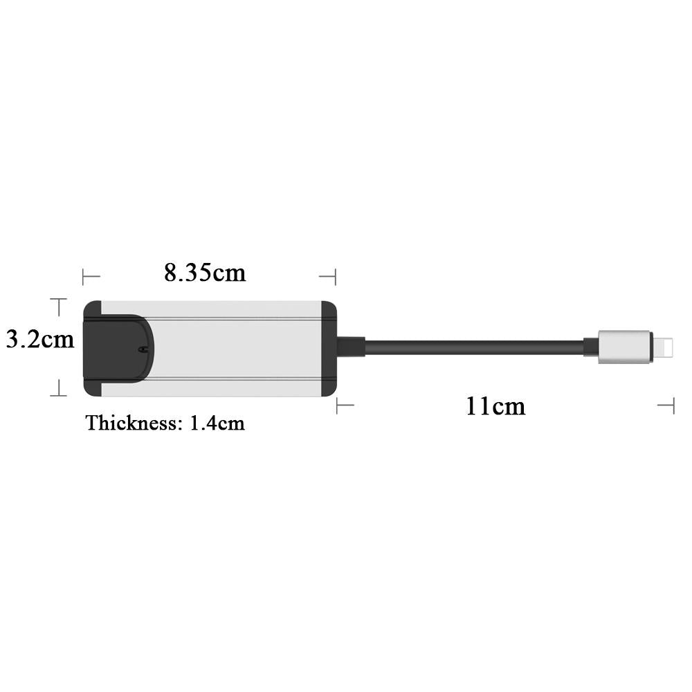 8Pin To Rj45 Usb 2.0 Hub Adapter - Dark Green 4