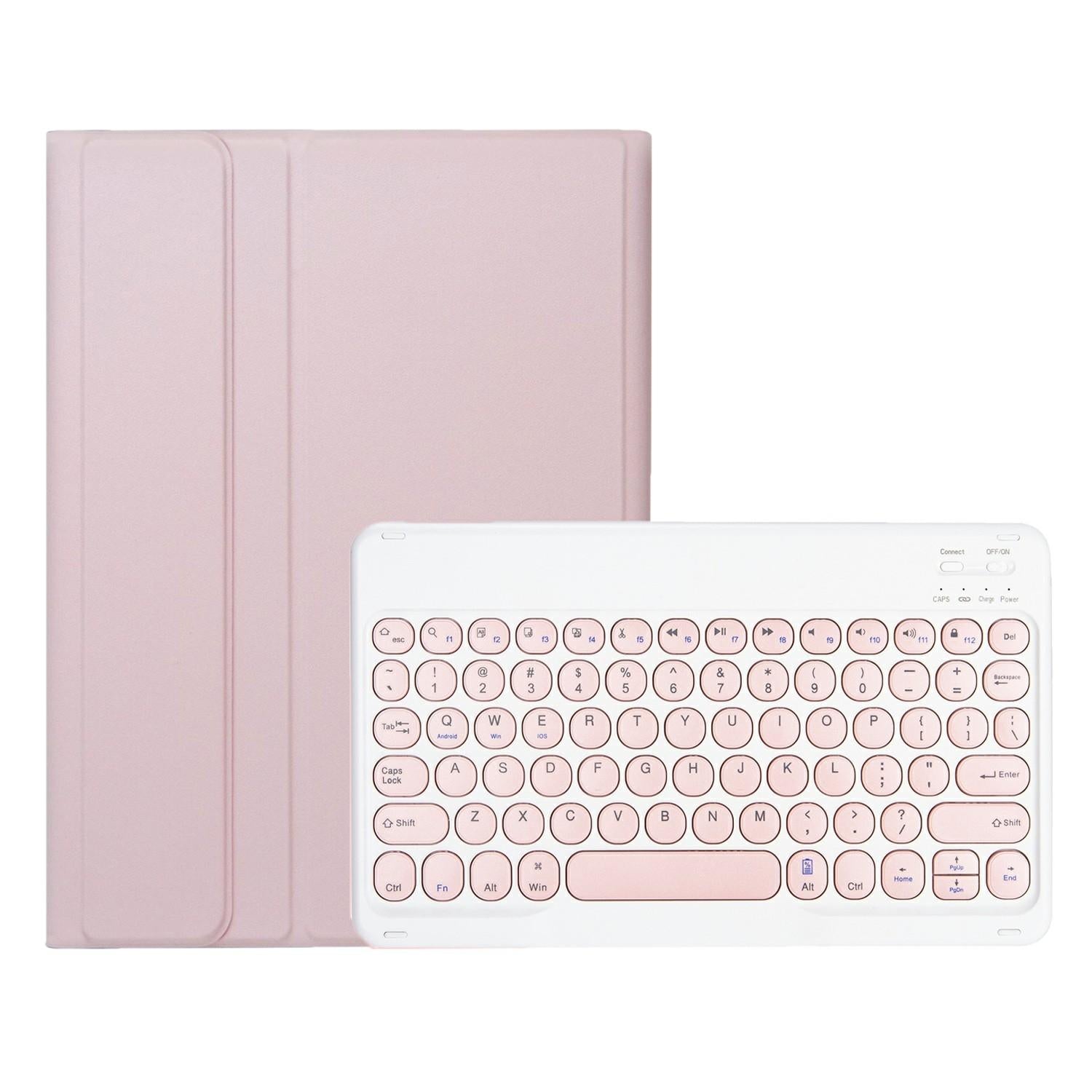 2022 Ipad 10.9 Bluetooth Keyboard Leather Case With Pen Slot - Lambskin Texture - Dark Green 4