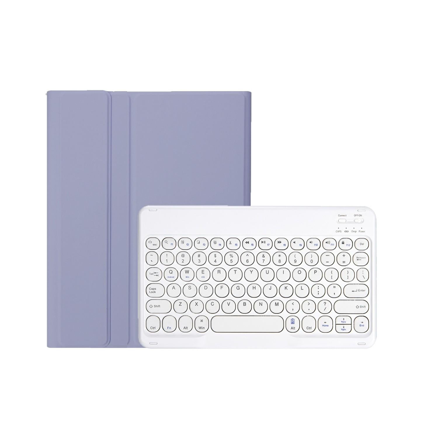 2022 Ipad 10.9 Bluetooth Keyboard Leather Case With Pen Slot - Lambskin Texture - Dark Green 8
