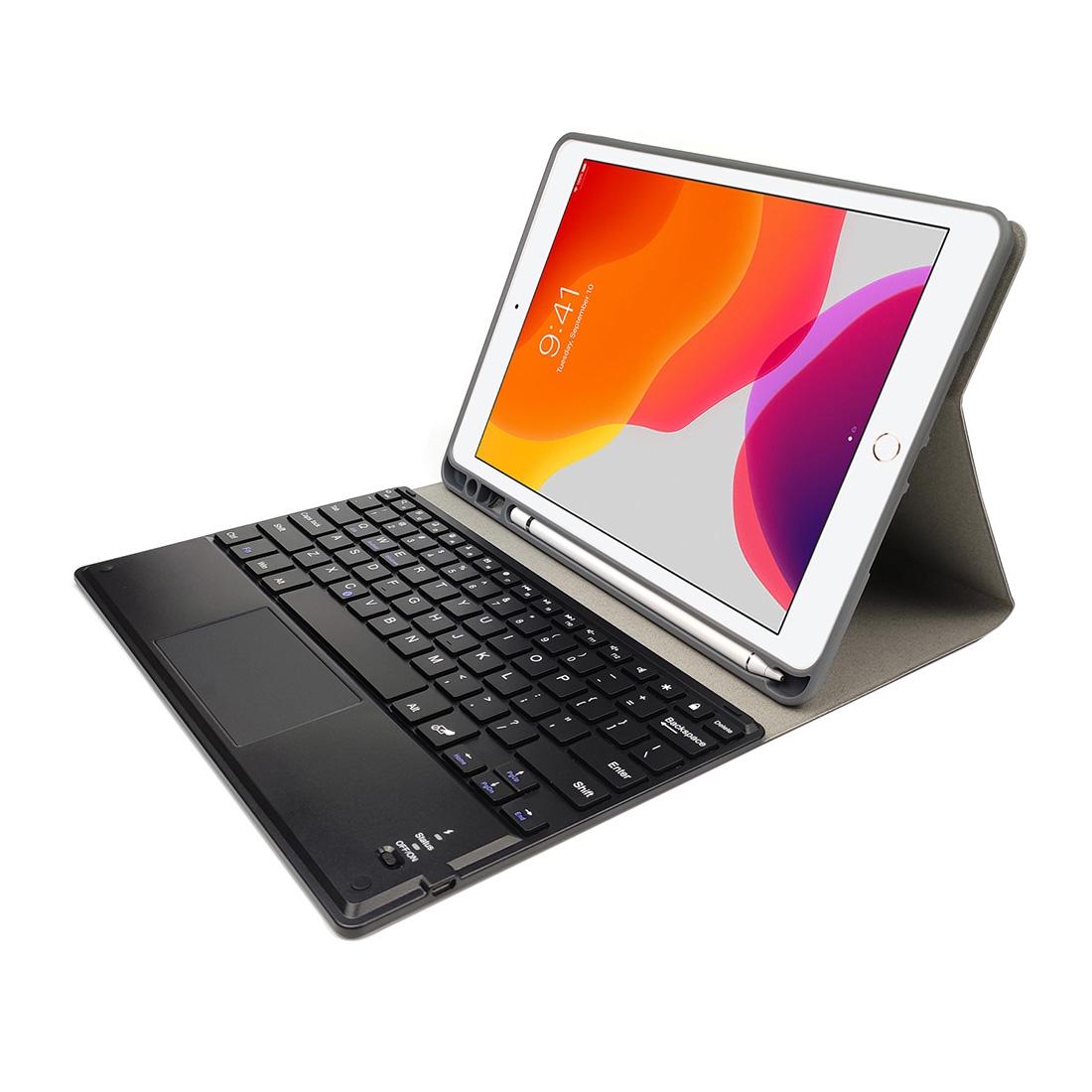 10.2 Ipad Keyboard Case With Touchpad Pen Slot & Bracket - Detachable Magnetic Silk Pattern Tpu - Rose Gold 4