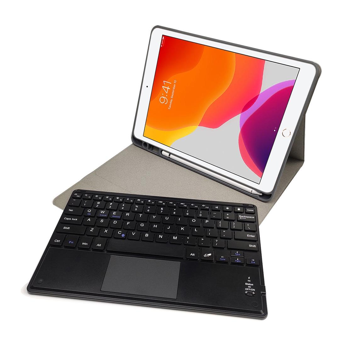 10.2 Ipad Keyboard Case With Touchpad Pen Slot & Bracket - Detachable Magnetic Silk Pattern Tpu - Rose Gold 6