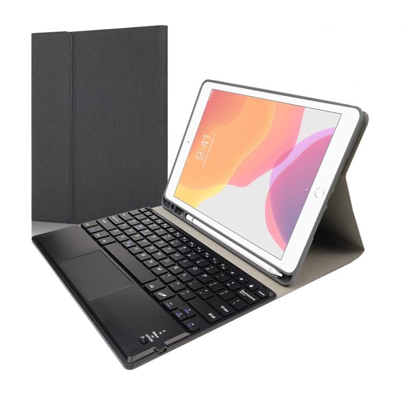 10.2 Ipad Keyboard Case With Touchpad Pen Slot & Bracket - Detachable Magnetic Silk Pattern Tpu - Rose Gold 7