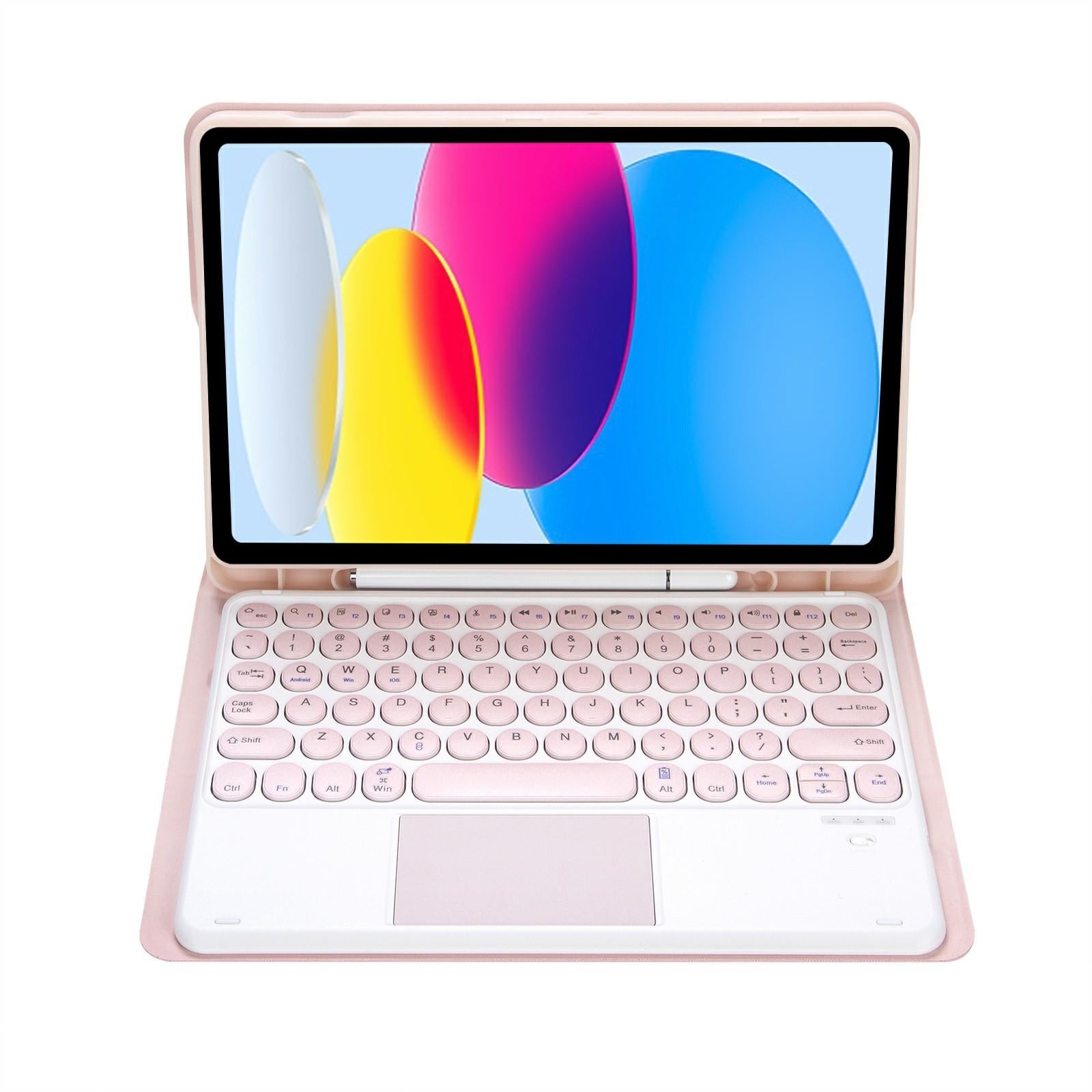2022 Ipad 10.9 Lambskin Bluetooth Keyboard Case With Pen Slot - Rose Gold 3