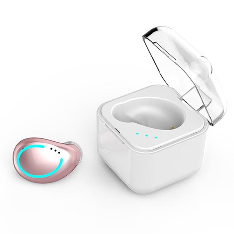 Mini Wireless Bluetooth Earphone with Charging Box - M-b8 - Rose Gold 11