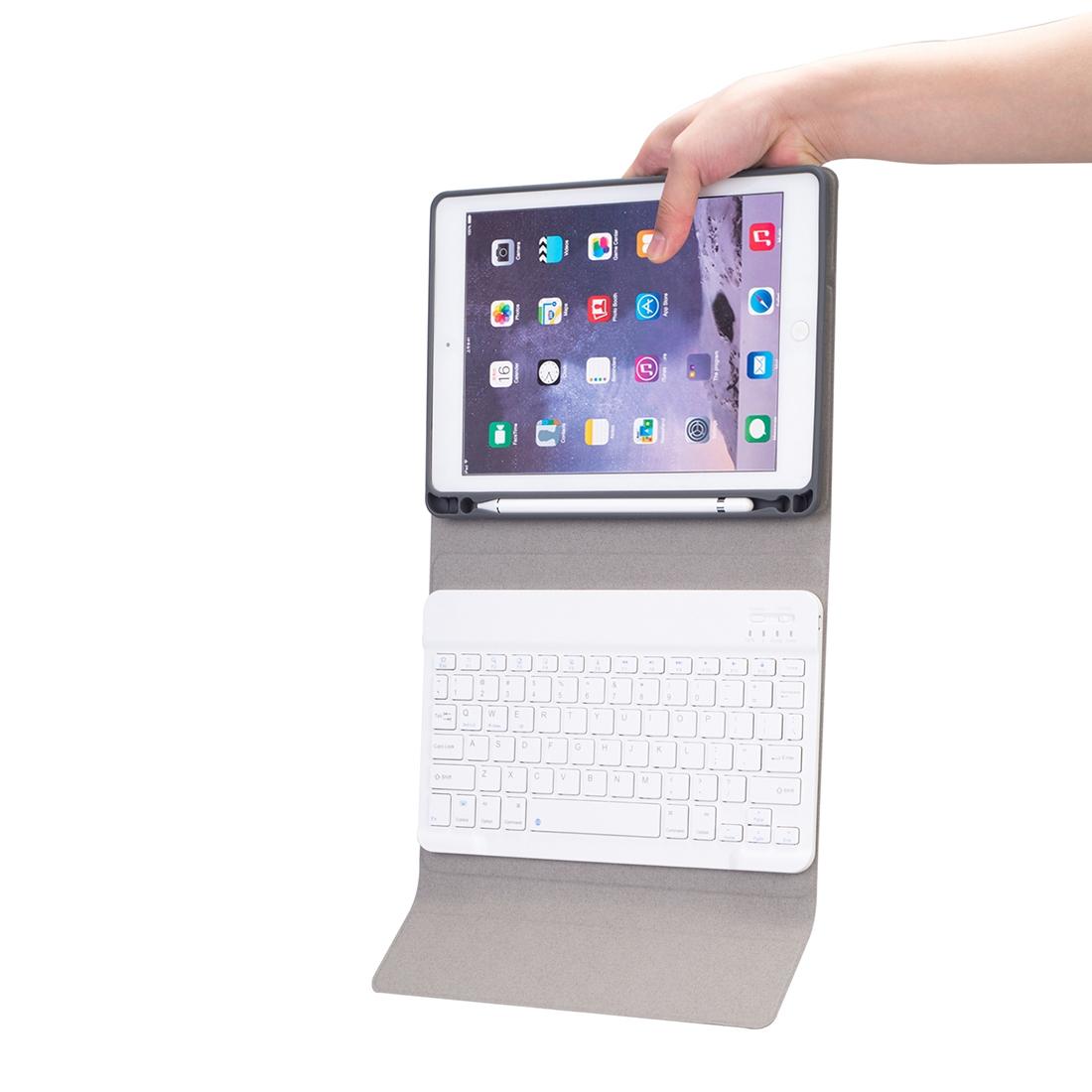 Silk Texture Bluetooth Keyboard Tablet Case For Ipad Air 2 / 1 Pro 9.7 2017 / 2018 With Stand & Pen Slot - Rose Gold 6