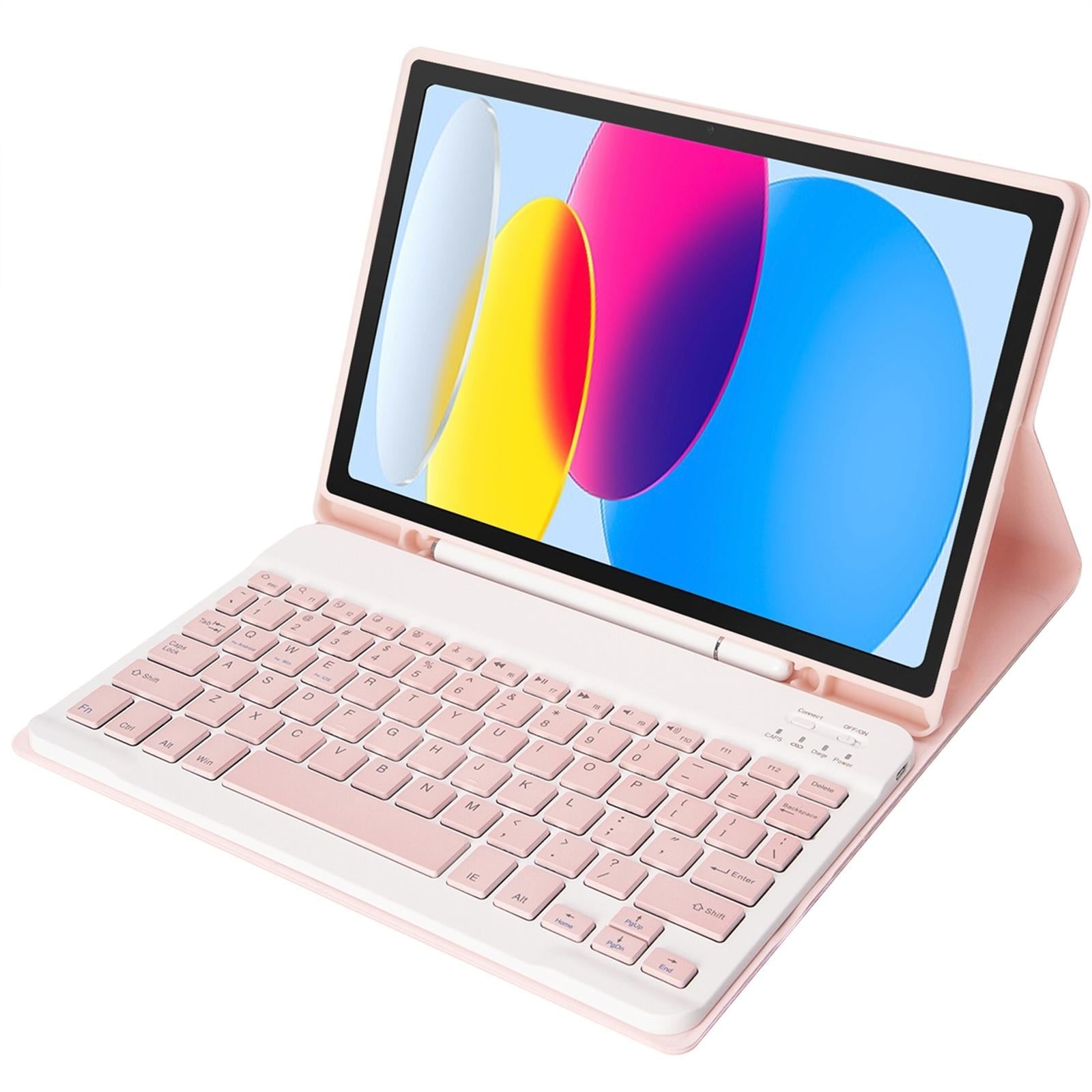 Ultra-Thin Bluetooth Keyboard Leather Tablet Case For Ipad 10.9 2022 With Pen Slot - Rose Gold 6