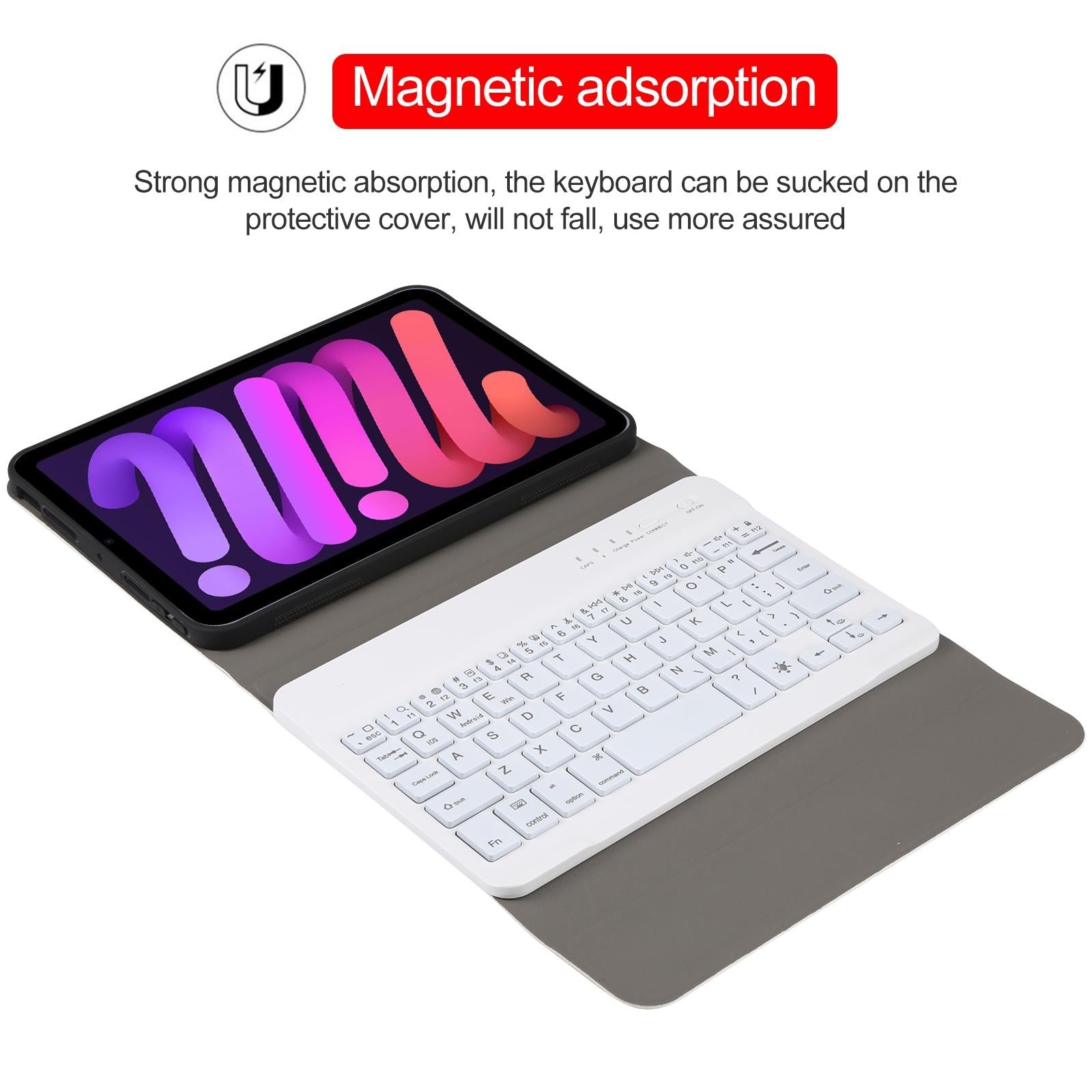 Ultra-Thin Bluetooth Keyboard Leather Case For Ipad Mini 6 With Detachable Lambskin Texture And Stand - Rose Gold 9