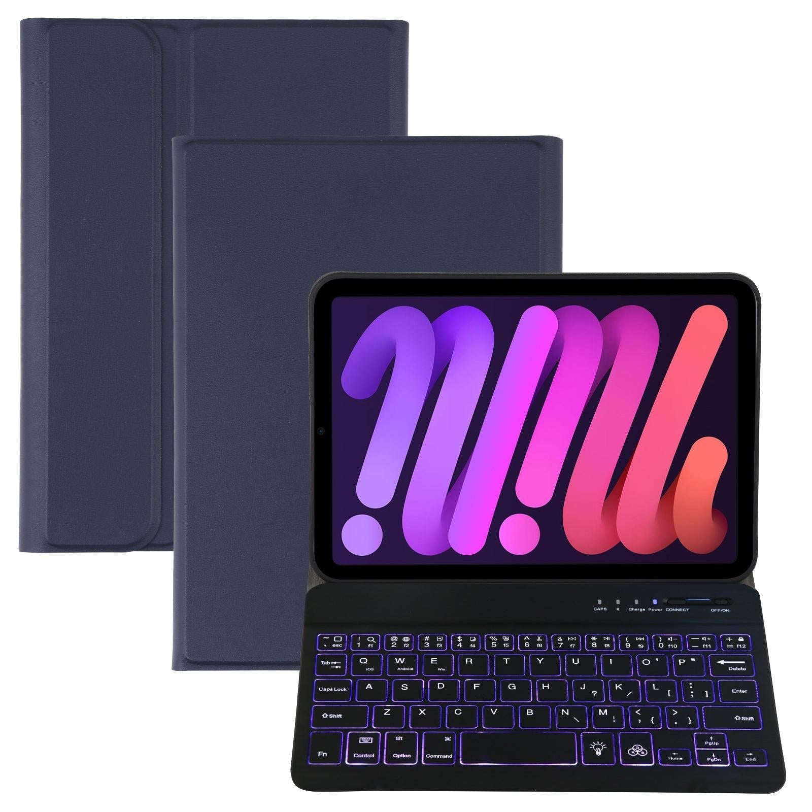 Ultra-Thin Bluetooth Keyboard Leather Case For Ipad Mini 6 With Detachable Lambskin Texture And Stand - Rose Gold 10