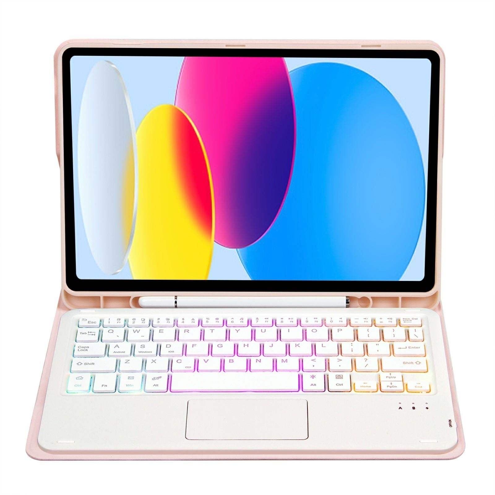 2022 Ipad 10.9 Lambskin Keyboard Case With Backlight & Pen Slot - Rose Gold 3