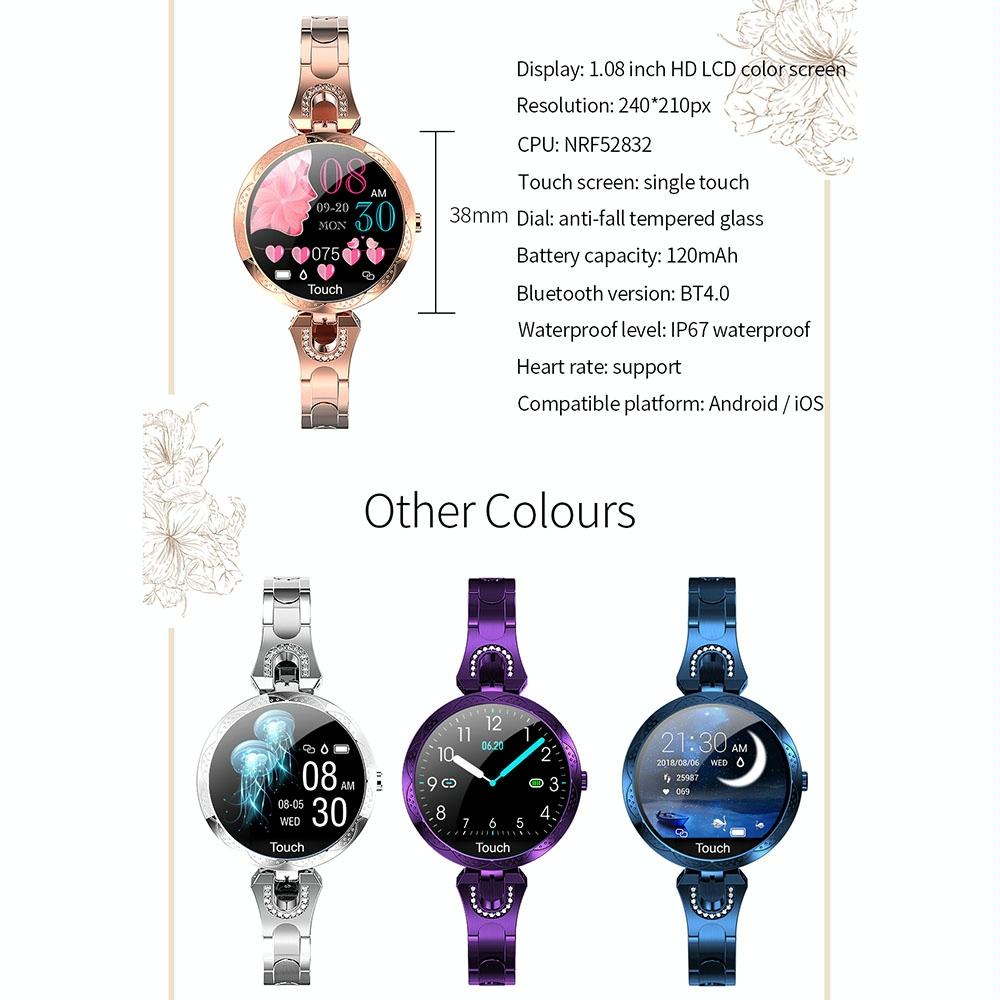 Waterproof Smart Bracelet With Lcd Screen And Heart Rate Monitor - Rose Gold 3