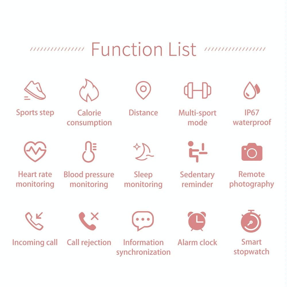 Waterproof Smart Bracelet With Lcd Screen And Heart Rate Monitor - Rose Gold 6