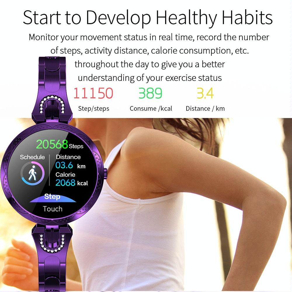 Waterproof Smart Bracelet With Lcd Screen And Heart Rate Monitor - Rose Gold 10