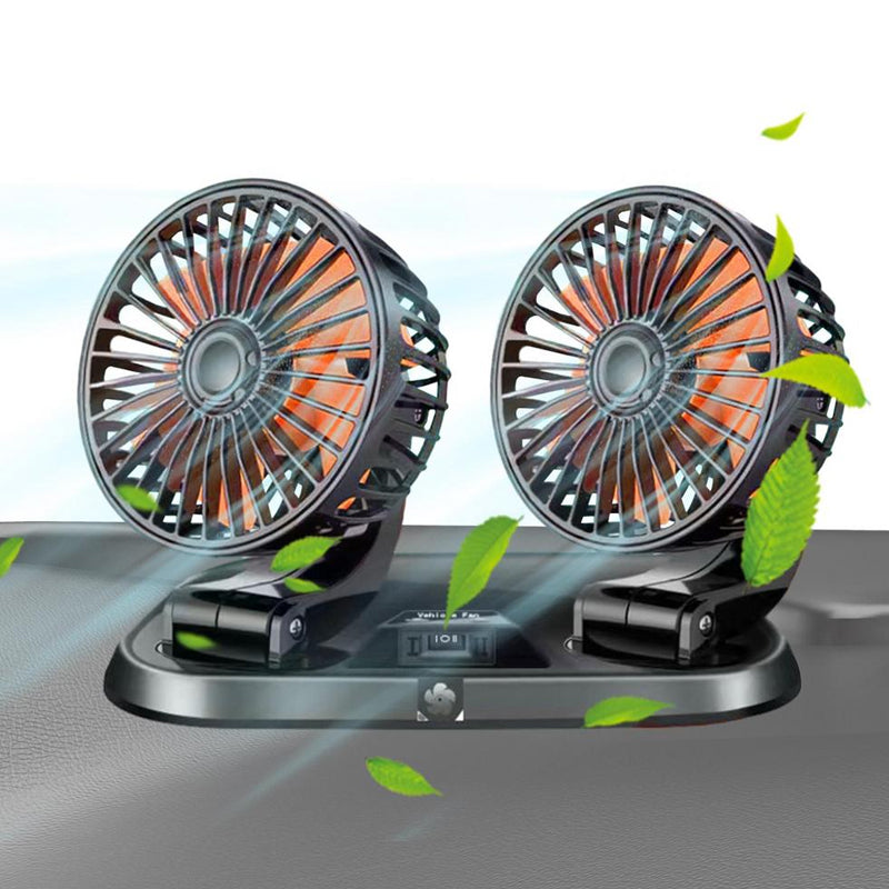 Vibe Geeks Speed Adjustable Portable Dual Head Car Cooling Fan with Parking Sign 3