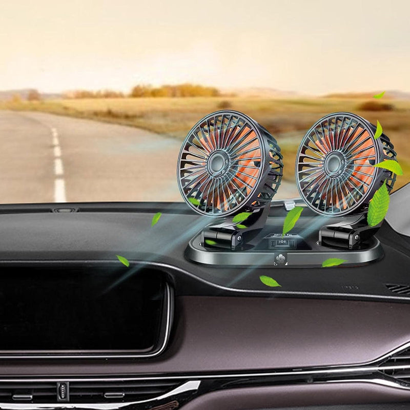 Vibe Geeks Speed Adjustable Portable Dual Head Car Cooling Fan with Parking Sign 7