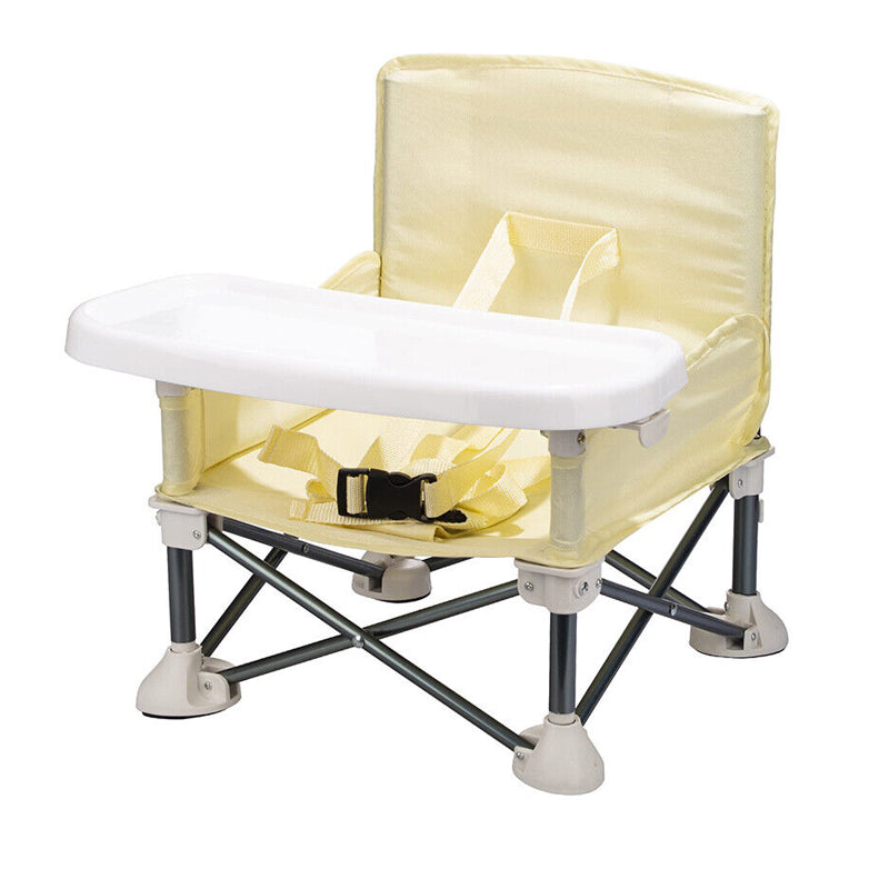 Vibe Geeks Foldable Camping and Dining Chair Outdoor Booster Seat for Toddlers - Khaki 4