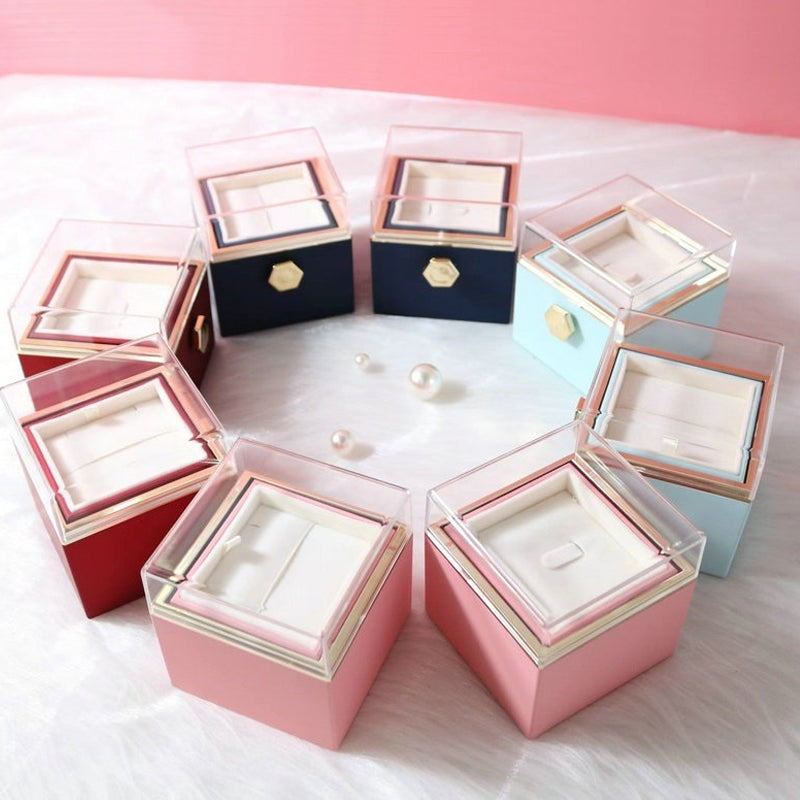 Vibe Geeks Eternal Rose Box Preserved Flower Surprise Proposal Jewelry Box - Light Blue 8