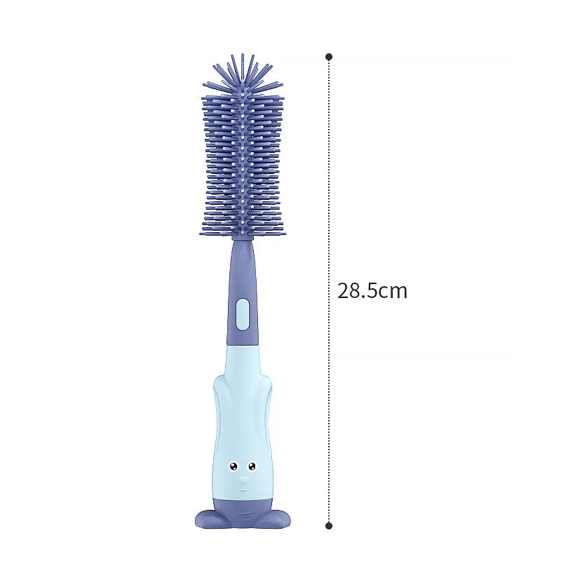 Vibe Geeks 3 in 1 Silicone Bottle and Teat Cleaning Brush - Blue 5