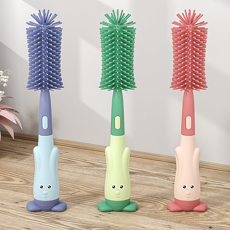 Vibe Geeks 3 in 1 Silicone Bottle and Teat Cleaning Brush - Blue 14