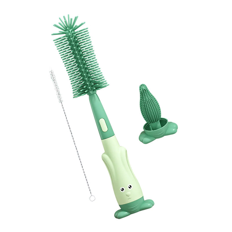 Vibe Geeks 3 in 1 Silicone Bottle and Teat Cleaning Brush - Green 3