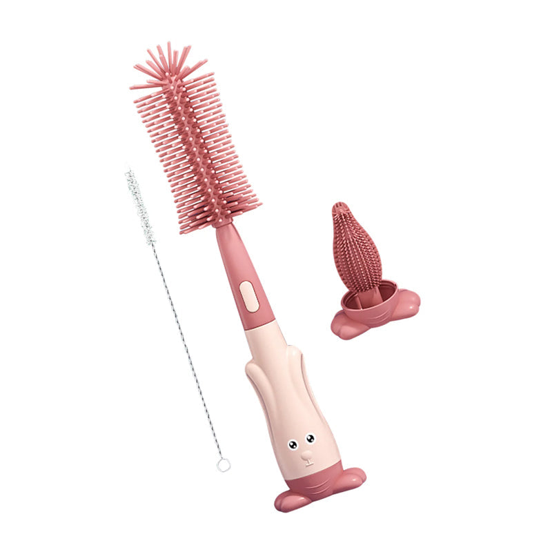 Vibe Geeks 3 in 1 Silicone Bottle and Teat Cleaning Brush - Green 4