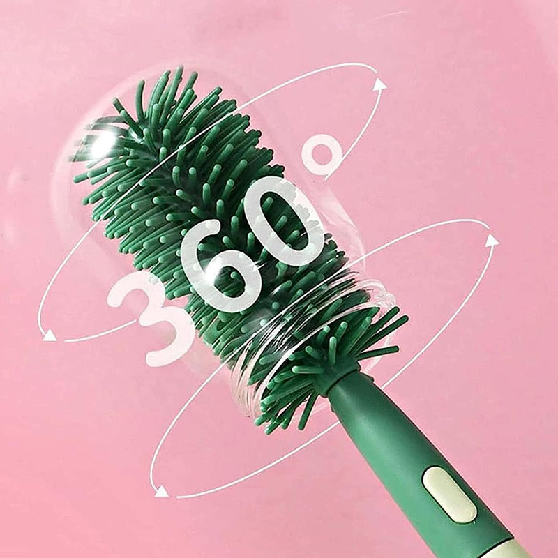 Vibe Geeks 3 in 1 Silicone Bottle and Teat Cleaning Brush - Green 11