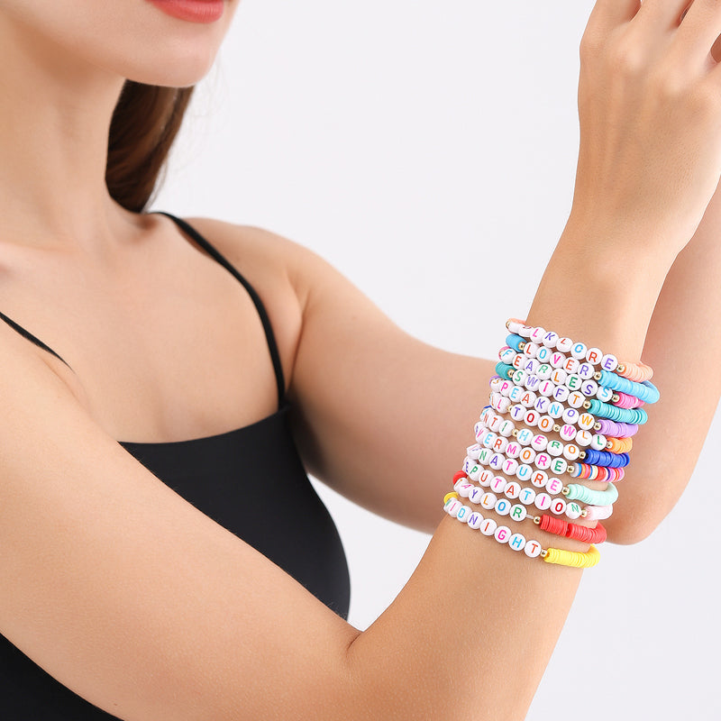 Vibe Geeks Album Inspired Taylor Concert Friendship Bracelet Polymer Clay Beads - 2-8Pcs 11