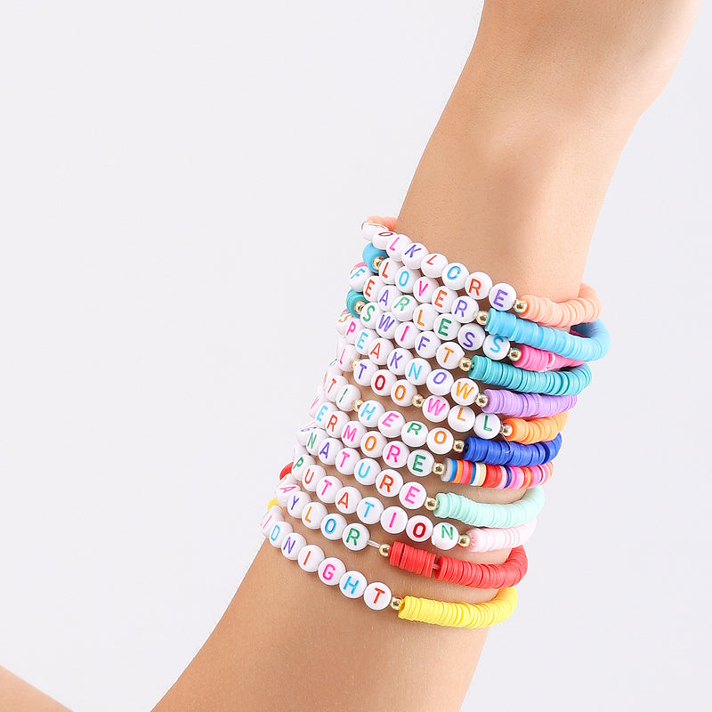 Vibe Geeks Album Inspired Taylor Concert Friendship Bracelet Polymer Clay Beads - 2-8Pcs 13