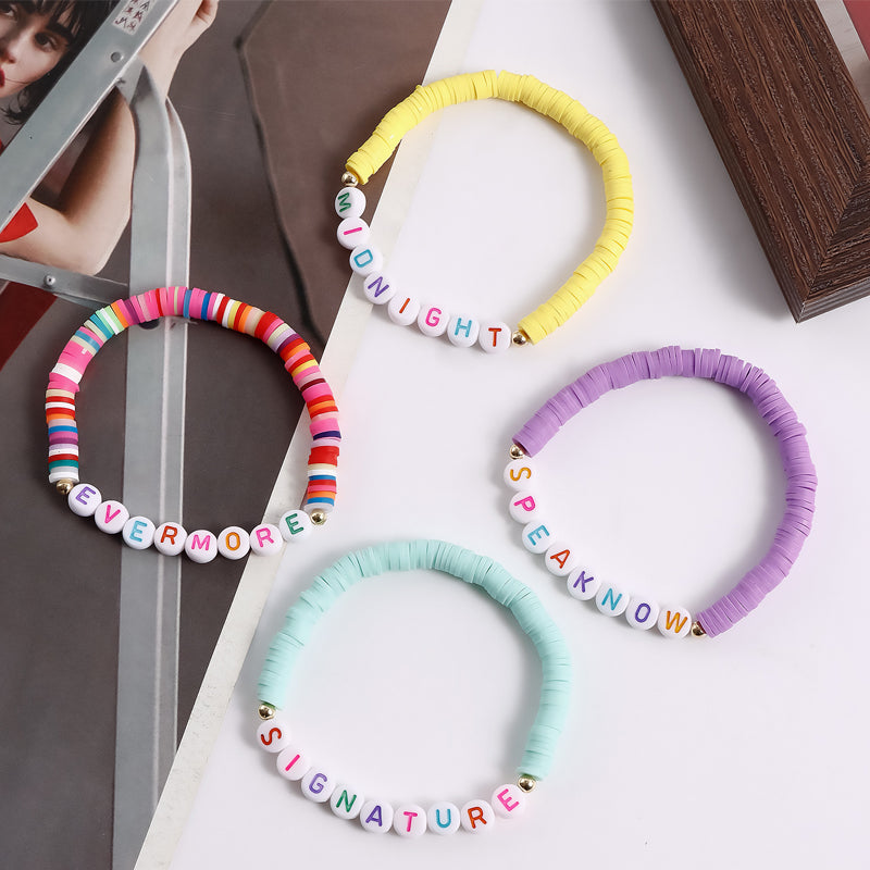 Vibe Geeks Album Inspired Taylor Concert Friendship Bracelet Polymer Clay Beads - 2-8Pcs 14