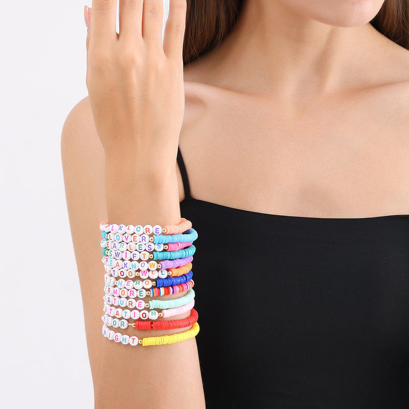 Vibe Geeks Album Inspired Taylor Concert Friendship Bracelet Polymer Clay Beads - 3-16Pcs 6