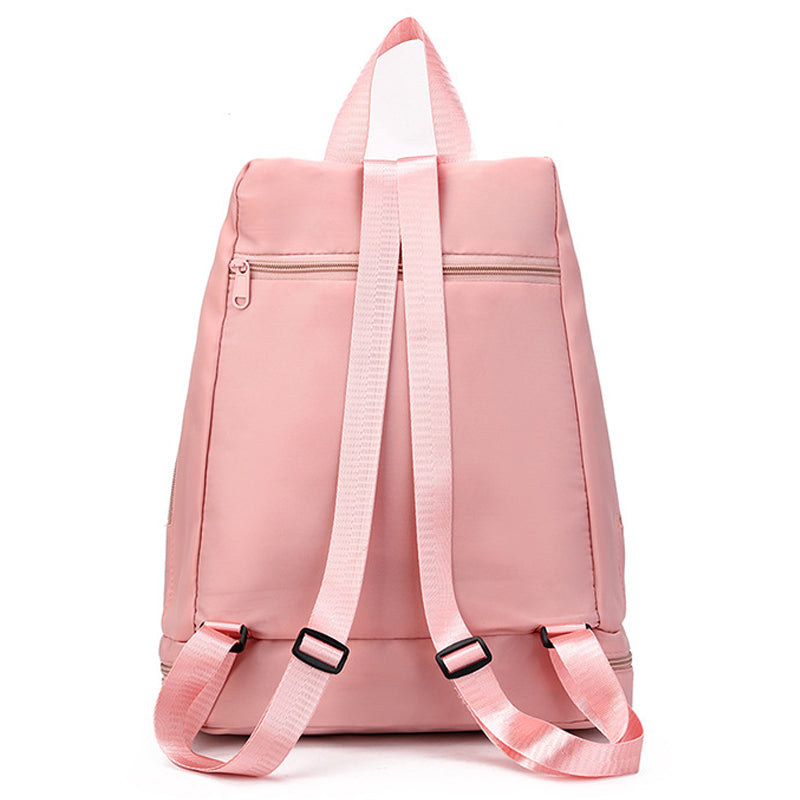 Vibe Geeks Water Resistantion Sports Backpack Gym Bag with Shoes Compartment - Pink 12