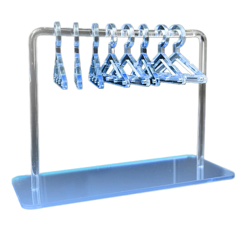 Vibe Geeks Acrylic Earring Hanging Display Rack Stand with Mini Coat Hangers - Pink