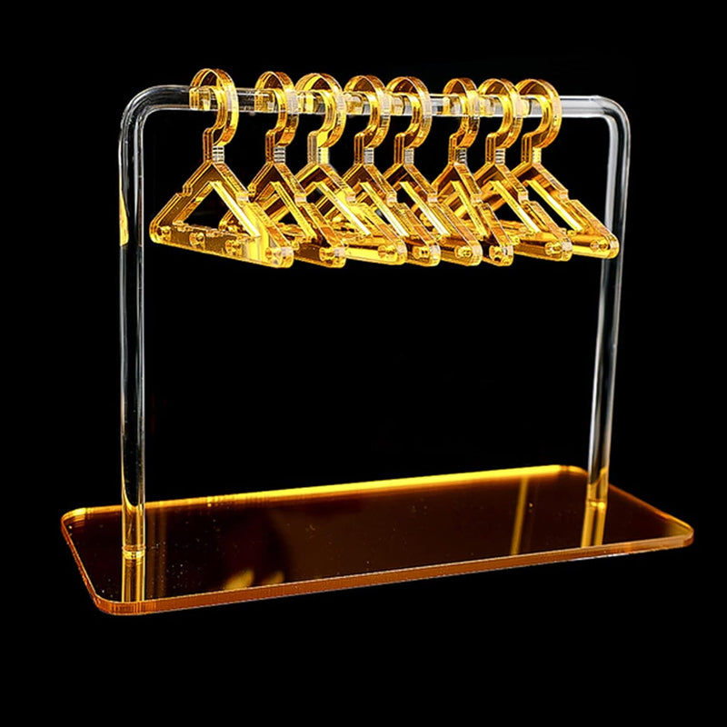 Vibe Geeks Acrylic Earring Hanging Display Rack Stand with Mini Coat Hangers - Transparent 8