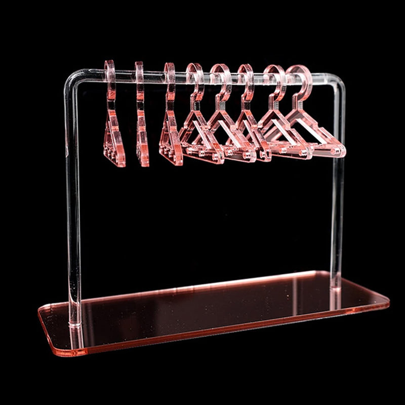Vibe Geeks Acrylic Earring Hanging Display Rack Stand with Mini Coat Hangers - Transparent 11