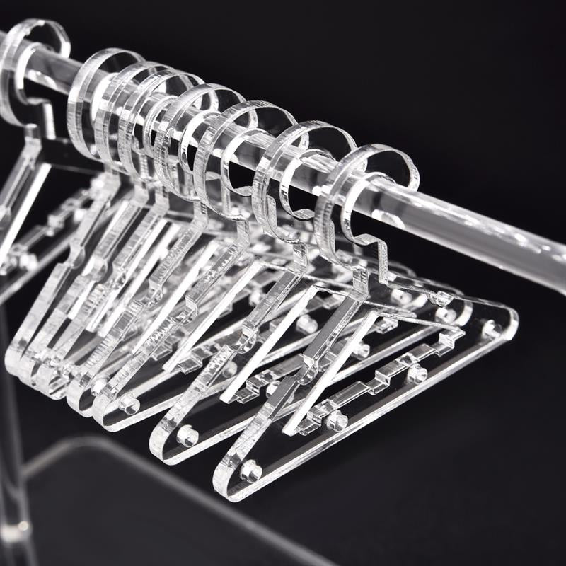 Vibe Geeks Acrylic Earring Hanging Display Rack Stand with Mini Coat Hangers - Transparent 14