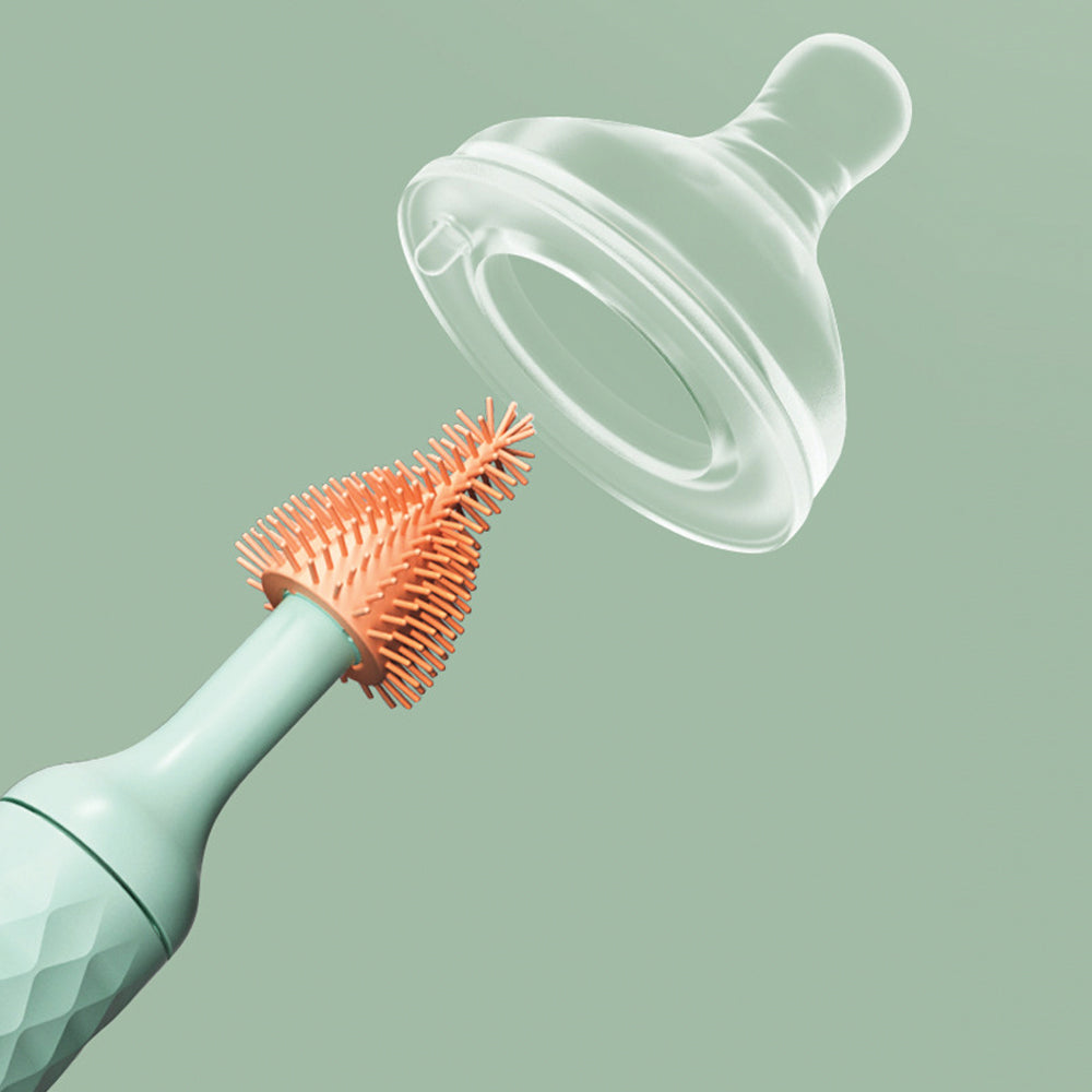 Vibe Geeks 3-in-1 Electric Silicone Cordless Bottle Brush Cleaner Usb Rechargeable - Pink 10